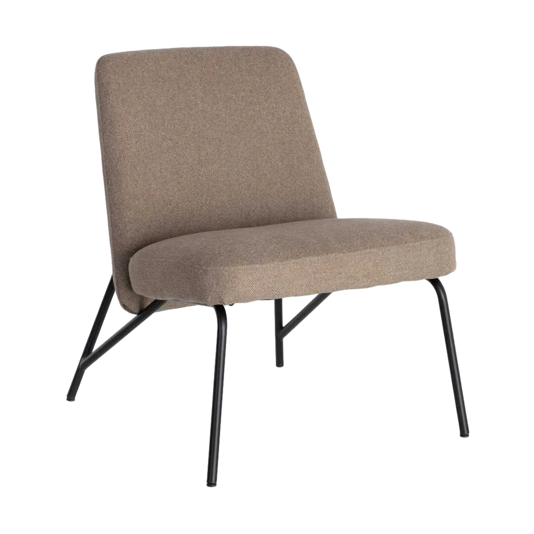 Sillón caqui en metal y tejido contract con relleno de espuma 62x70.50x76cm - Ixia - 617068IX - foto-transparente