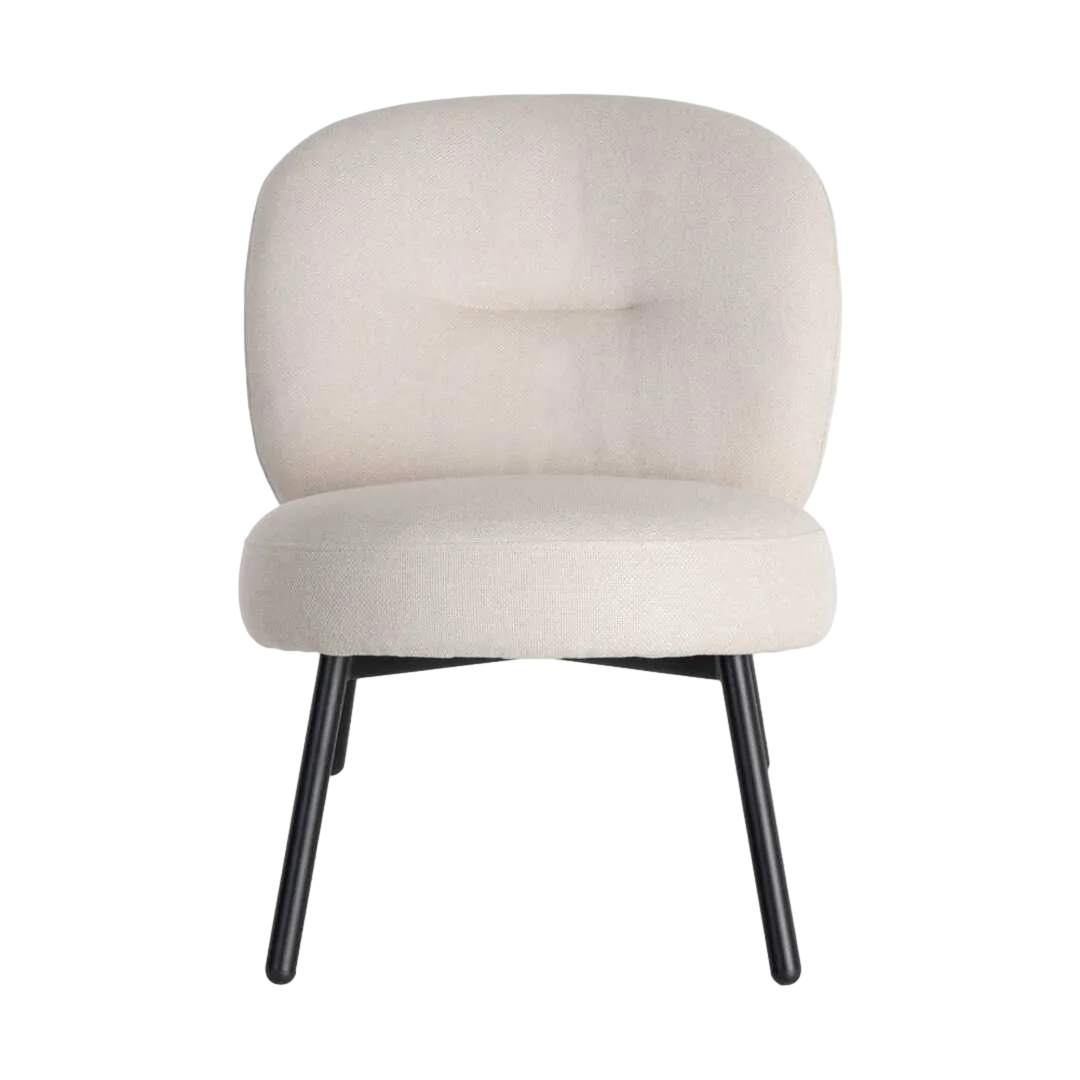 Sillón tapizado crema con estructura metálica y tejido contract 59x78x73cm - Ixia - 617070IX - foto-transparente
