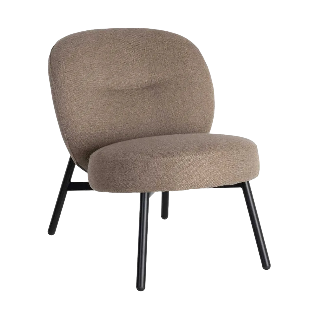 Sillón caqui con estructura metálica y tejido contract relleno de espuma 59x78x73cm - Ixia - 617071IX - foto-transparente