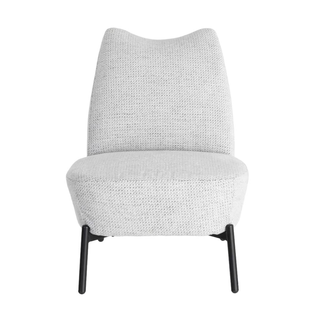 Sillón jaspeado blanco y negro estructura de hierro tapizado 100% poliéster 61x77x82cm - Ixia - 617075IX - foto-transparente