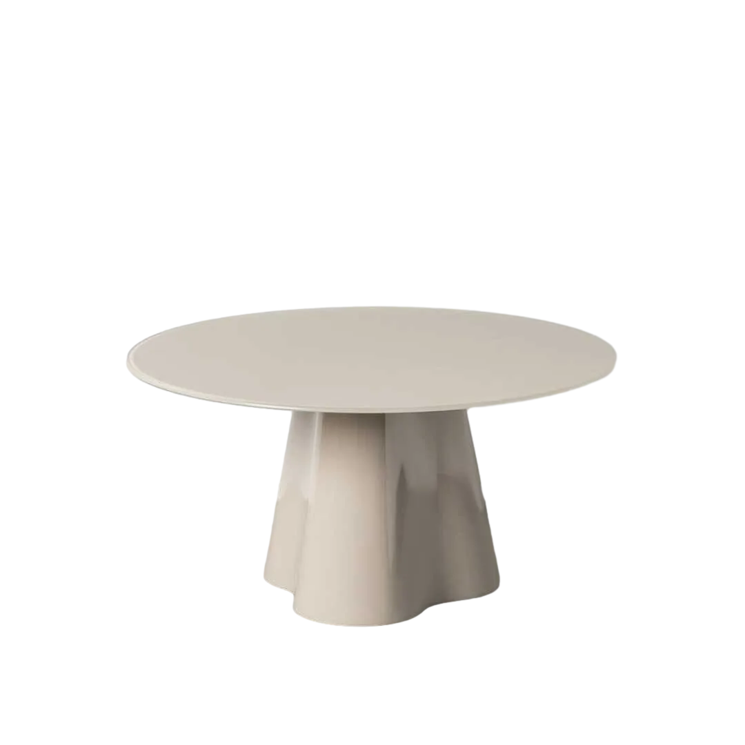 Mesa de centro crema en DM con sobre de cristal templado 80x80x40cm - Ixia - 617096IX - foto-transparente