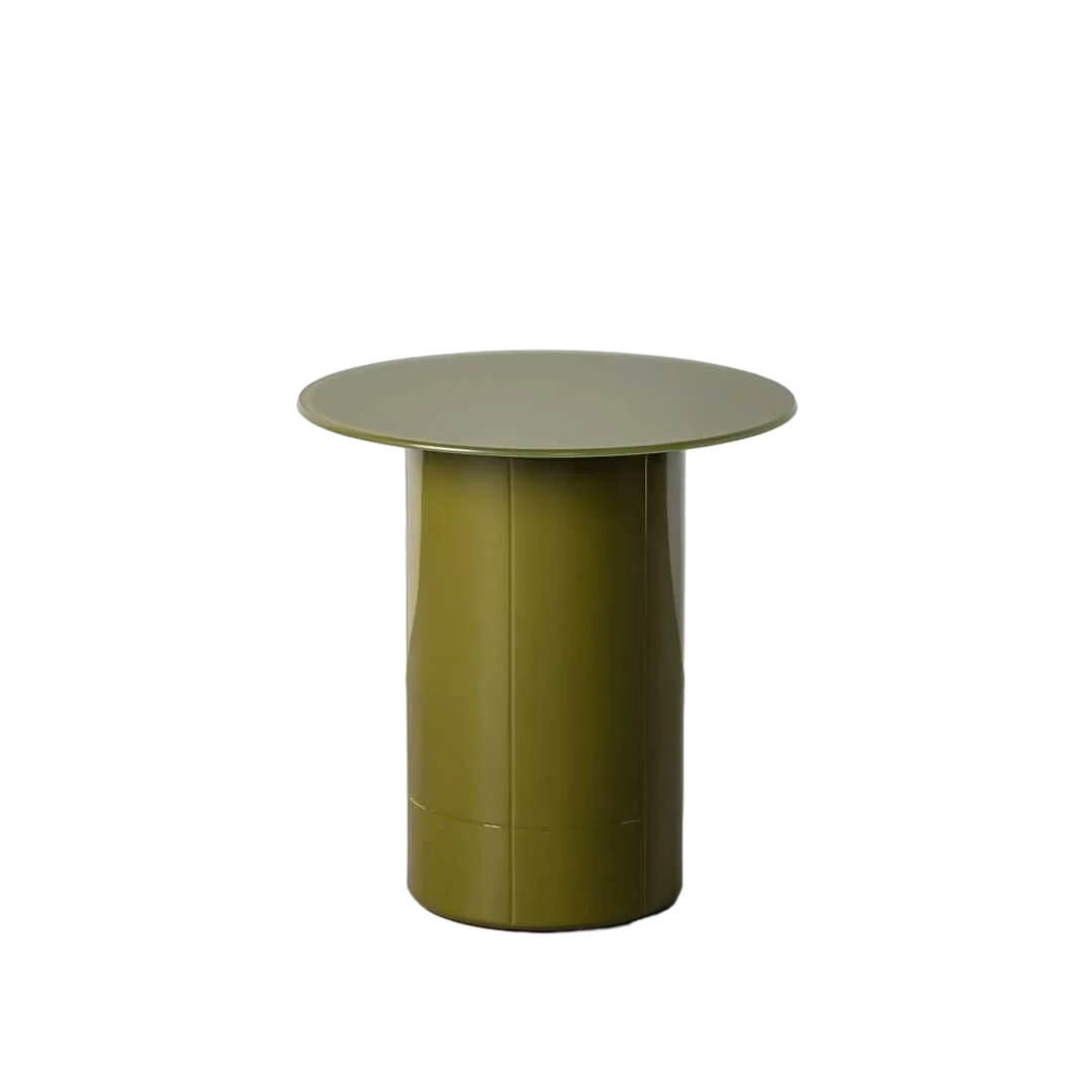 Mesita verde con sobre de cristal templado y base en DM 50x50x51cm - Ixia - 617101IX - foto-transparente