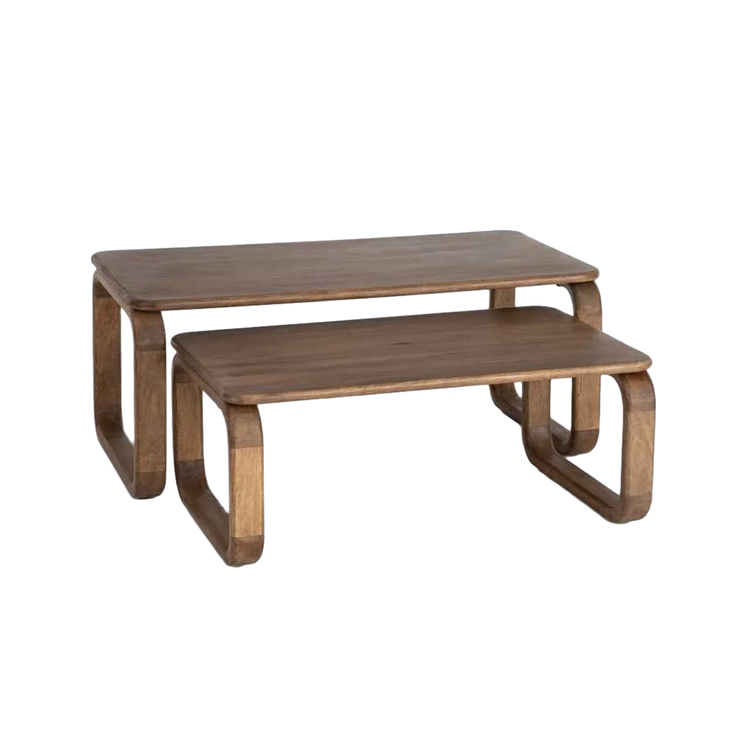 Set de 2 mesitas de centro en madera de mango 120x60x50.50cm - Ixia - 617153IX - foto-transparente