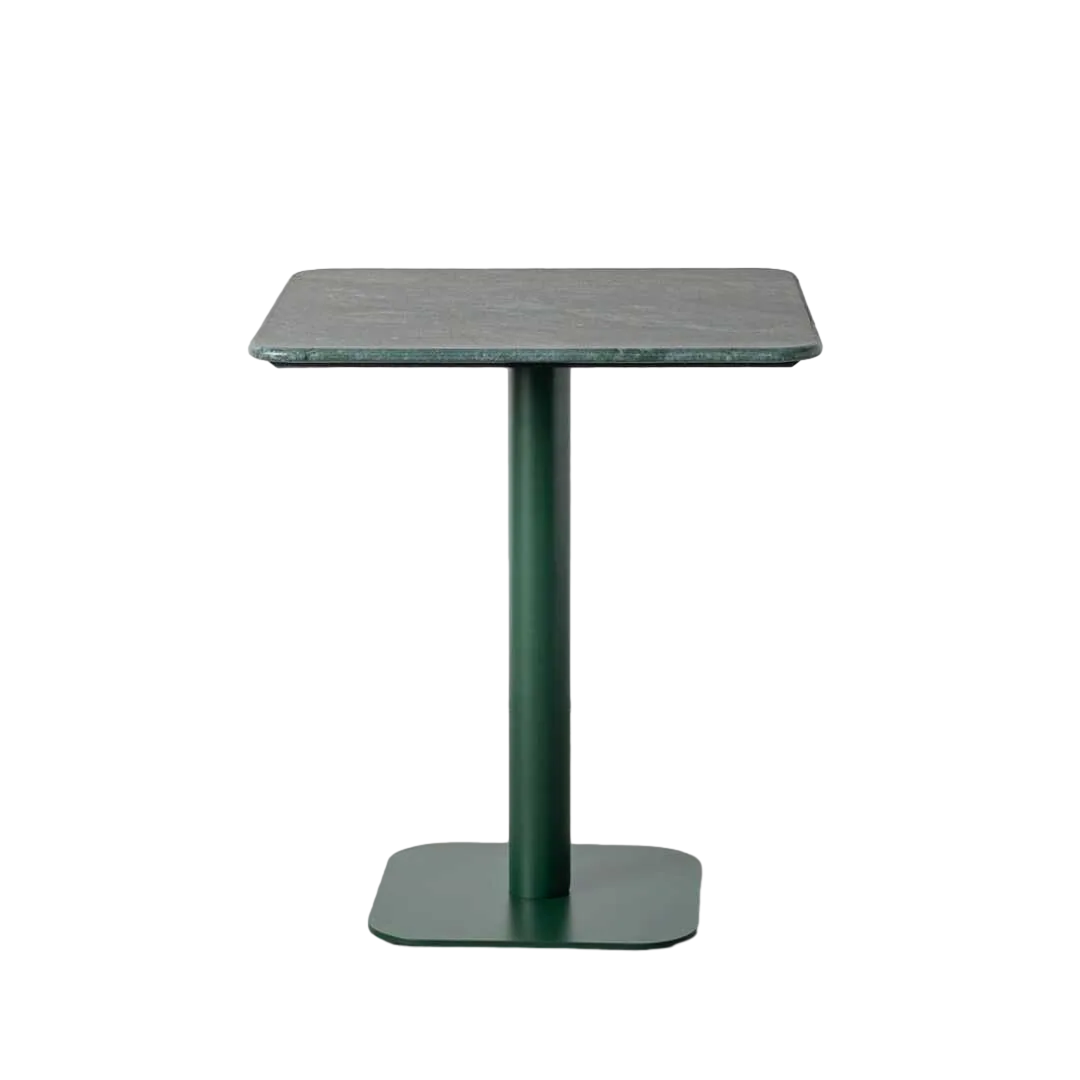 Mesa verde de piedra natural y metal 65x65x75cm - Ixia - 617182IX - foto-transparente