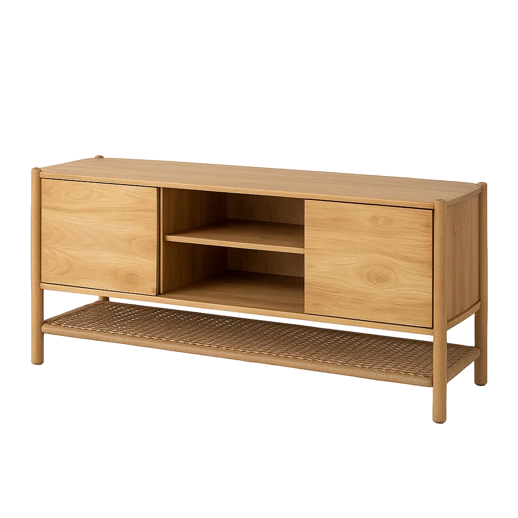 Mueble TV en madera maciza de mango acabado natural 170x40x60cm - Ixia - 617189IX - foto-transparente