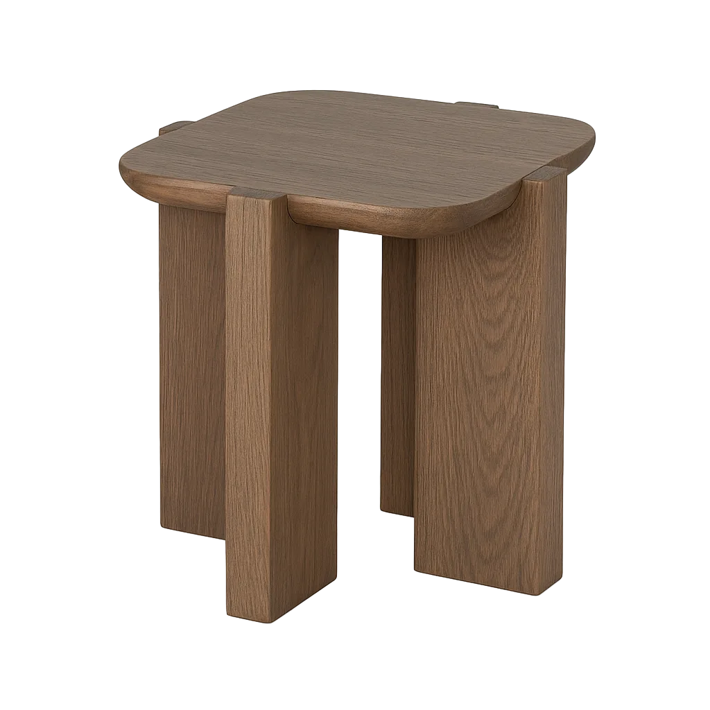 Mesita auxiliar de madera de roble natural 40x40x45cm - Ixia - 617212IX - foto-transparente
