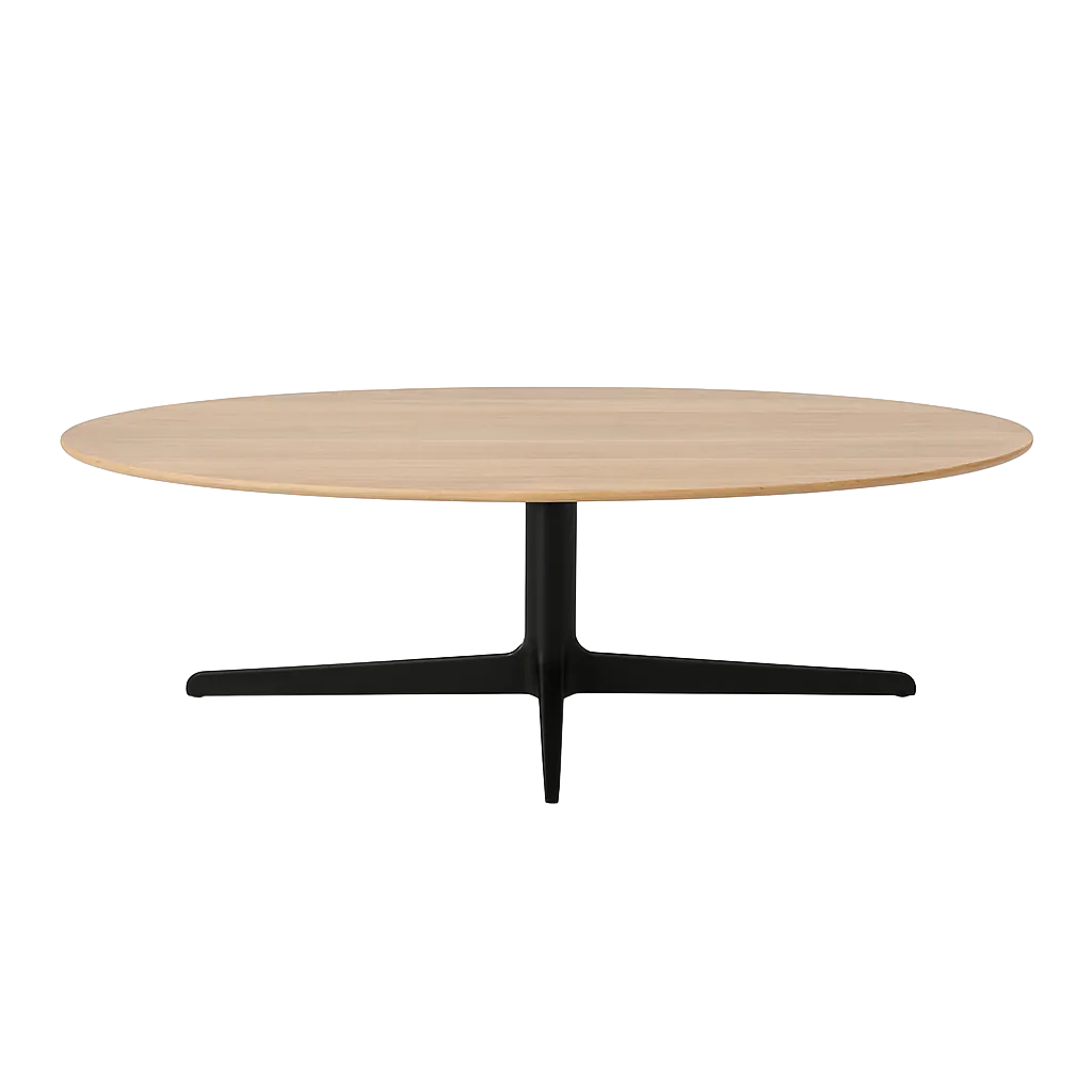 Mesa de centro en madera de roble para salón 150x60x37cm - Ixia - 617215IX - foto-transparente