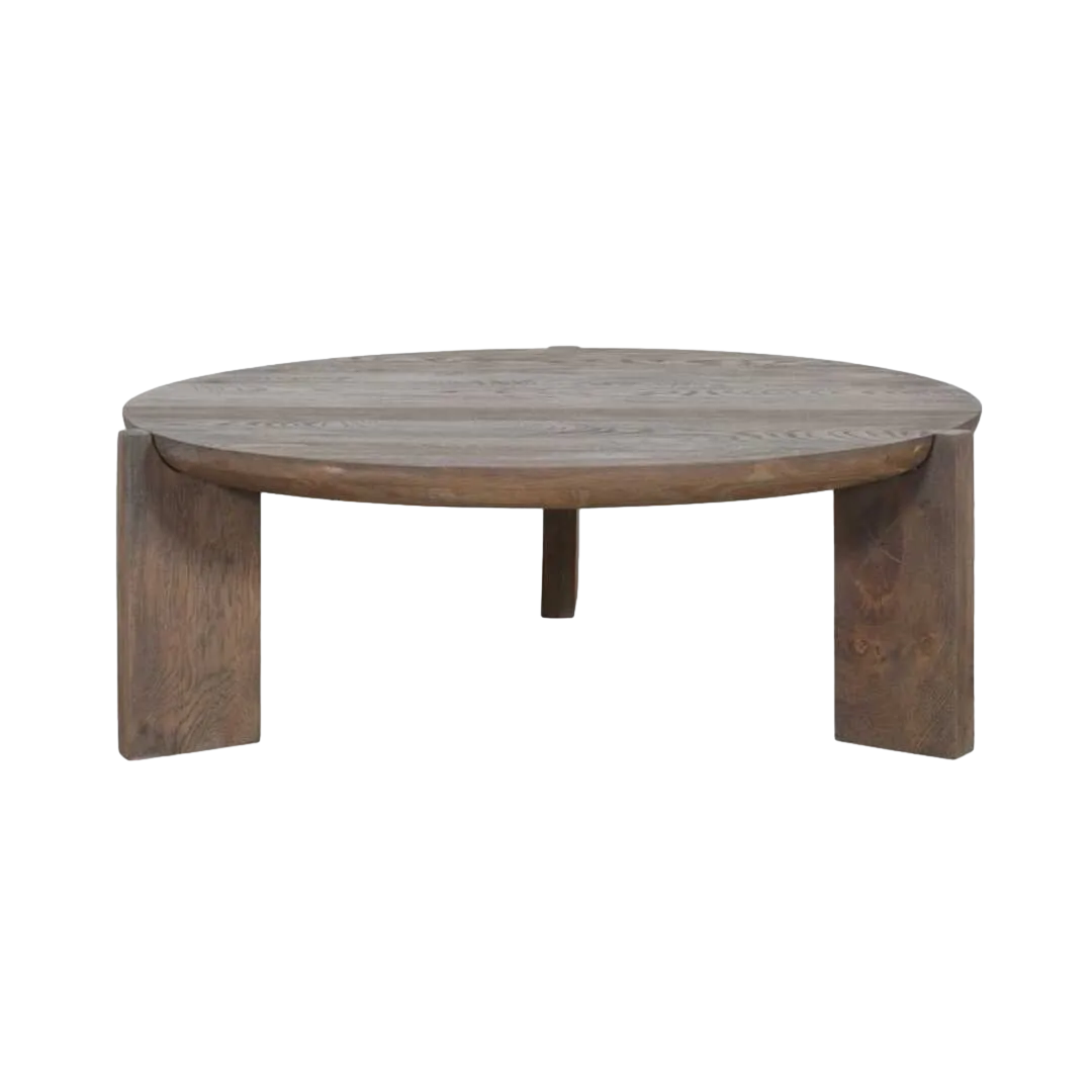 Mesa de centro en madera de roble para salón 100x100x32cm - Ixia - 617219IX - foto-transparente