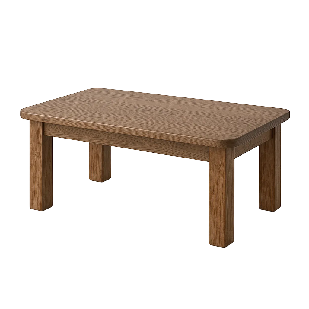 Mesa de centro en madera de roble para salón 140x70x40cm - Ixia - 617220IX - foto-transparente