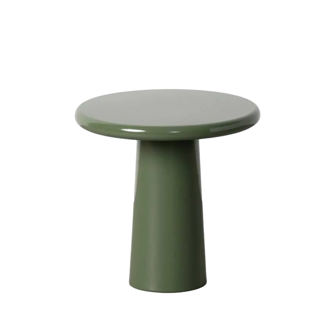 Mesita auxiliar verde de metal con acabado brillo 38x38x38cm - Ixia - 617271IX - foto-transparente