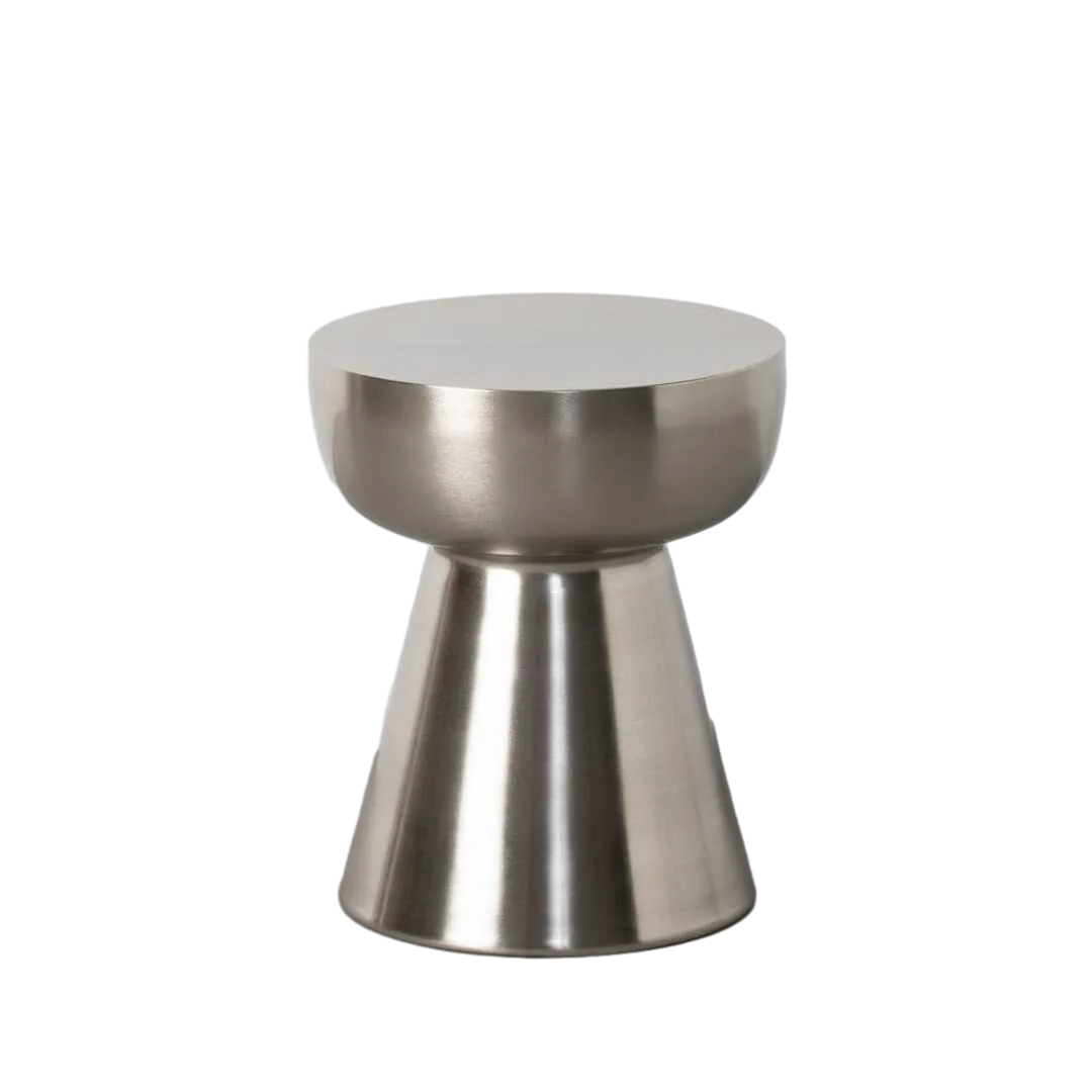 Mesita auxiliar metálica acabado acero 34x34x40cm - Ixia - 617277IX - foto-transparente