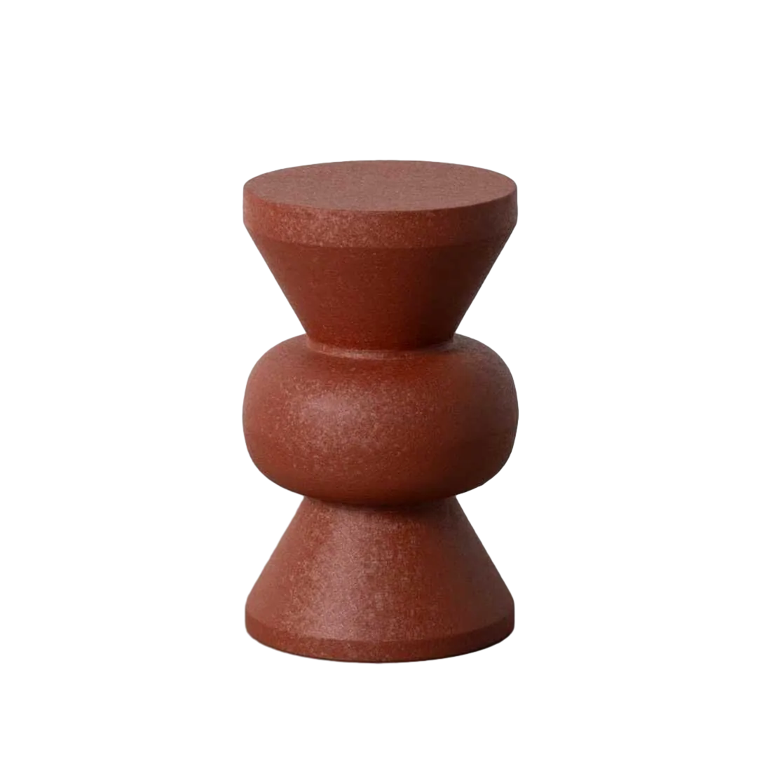 Mesita metálica con acabado mate color terracota 30x30x50cm - Ixia - 617281IX - foto-transparente