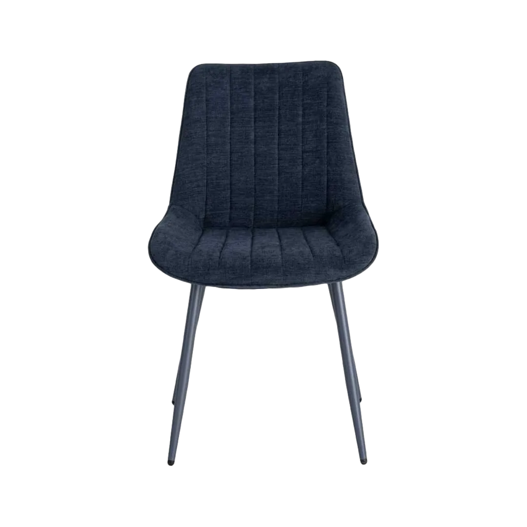 Silla azul tapizada en tejido poliéster con estructura metálica estilo contract 50x60x85cm - Ixia - 617400IX - foto-transparente