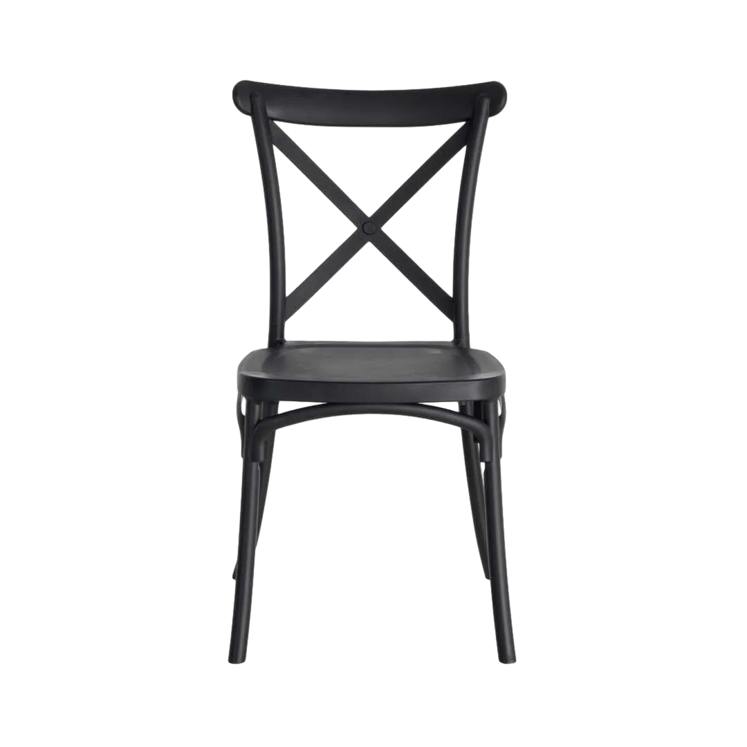 Silla apilable de polipropileno apta para exterior e interior gris antracita 53x43x88cm - Ixia - 617406IX - foto-transparente