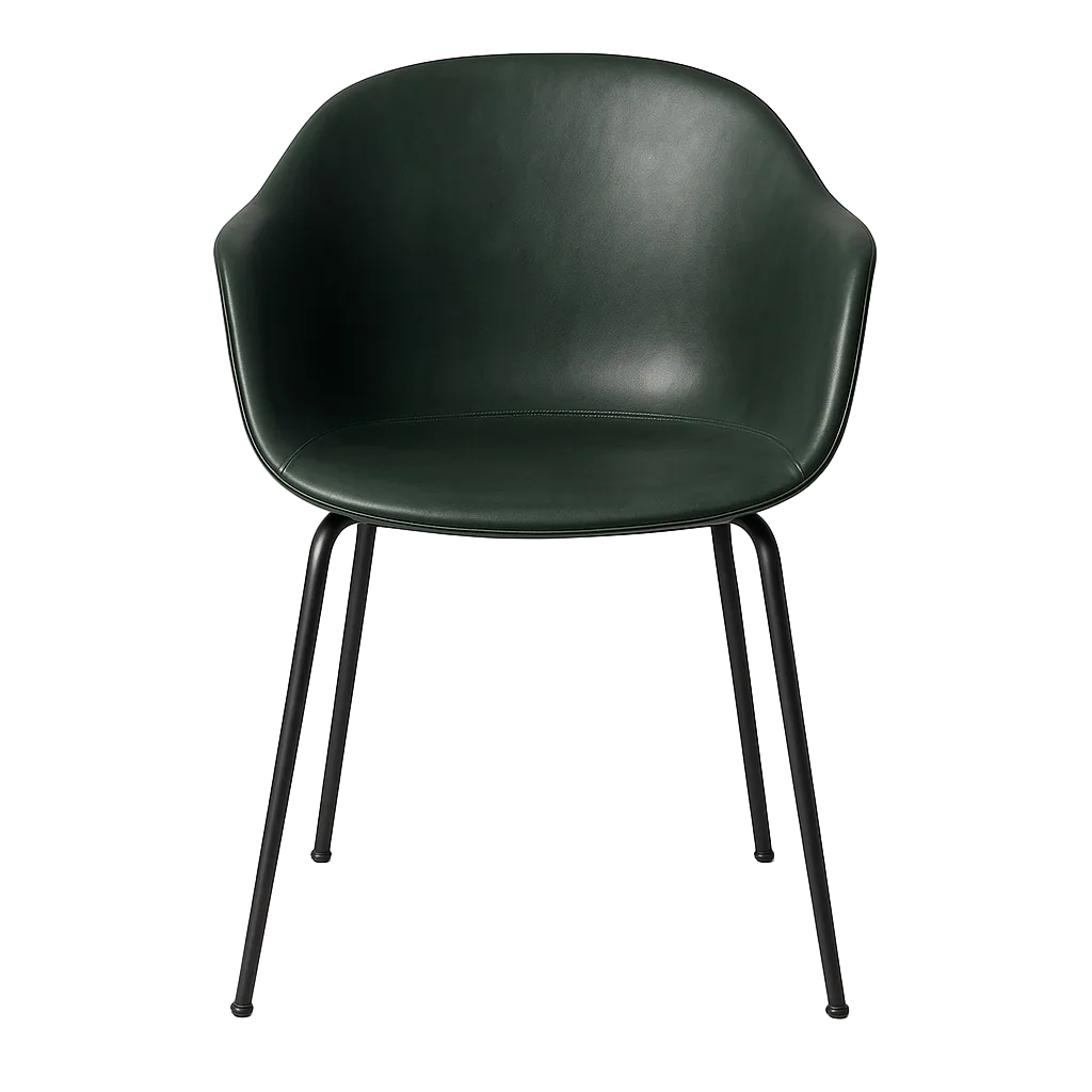 Silla verde estructura de polipropileno patas metálicas tapizada en símil piel PU con relleno de espuma 59x50.50x81.50cm - Ixia - 617414IX - foto-transparente