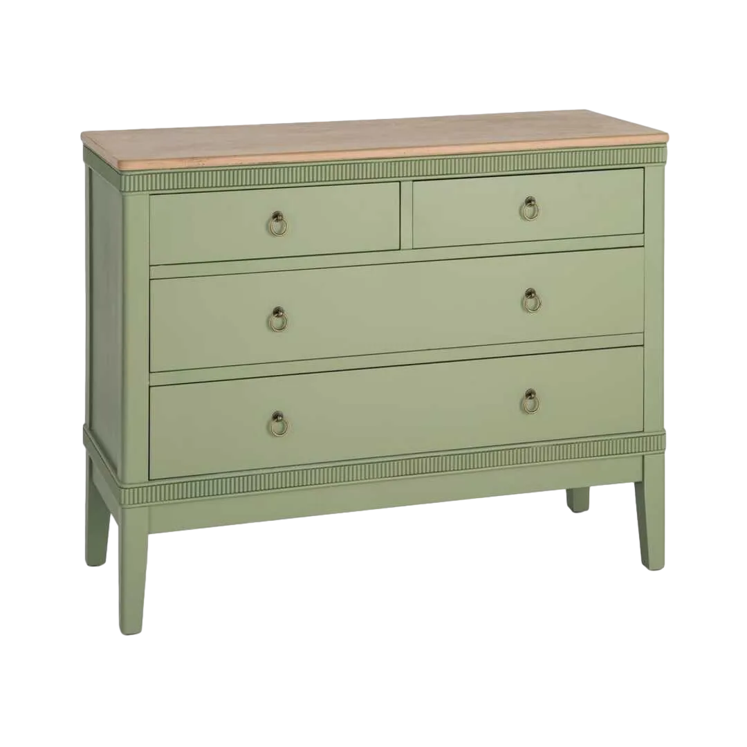 Cómoda en madera natural y verde 115x45x90cm - Ixia - 617459IX - foto-transparente