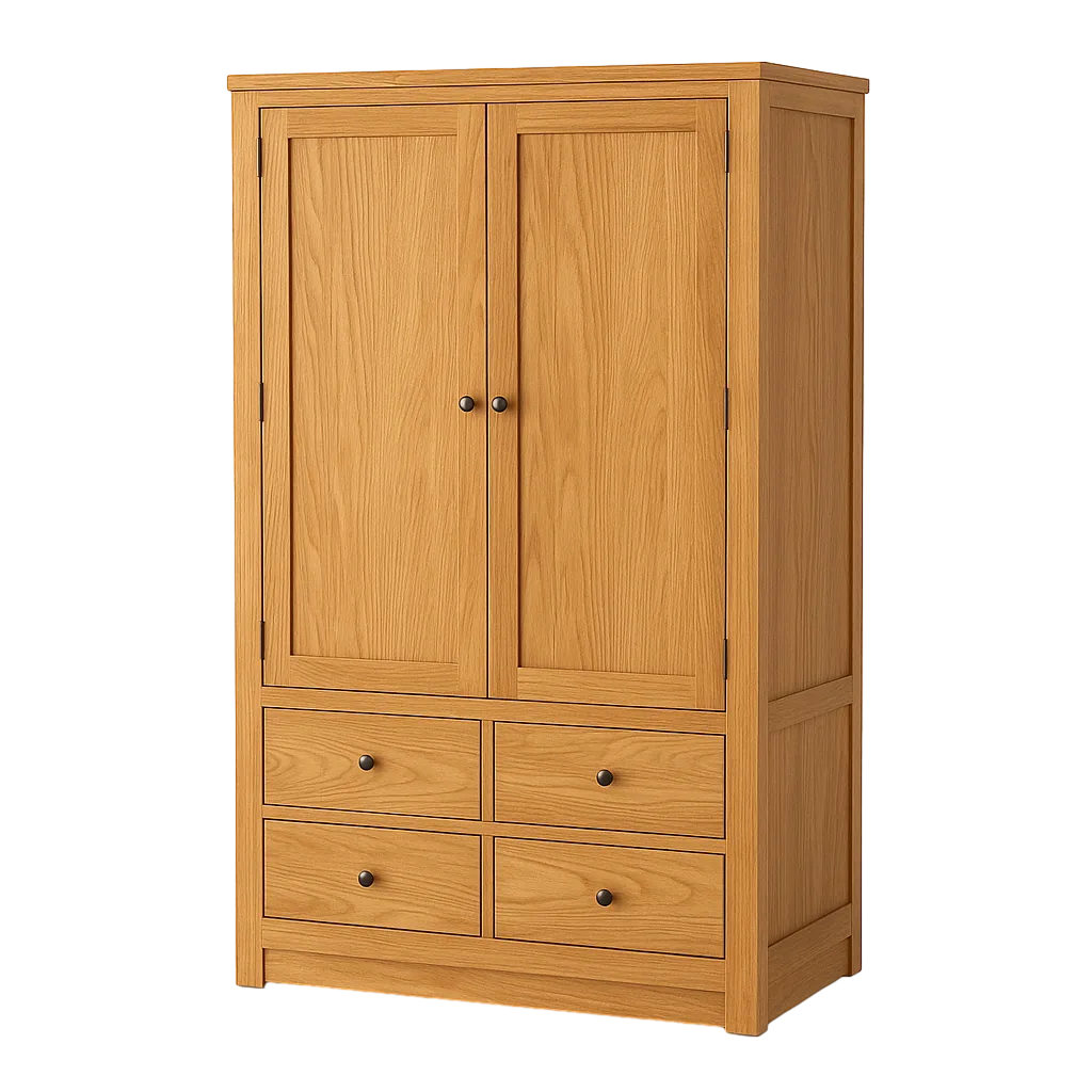 Armario de madera mindi color natural 100x55x180cm - Ixia - 617463IX - foto-transparente