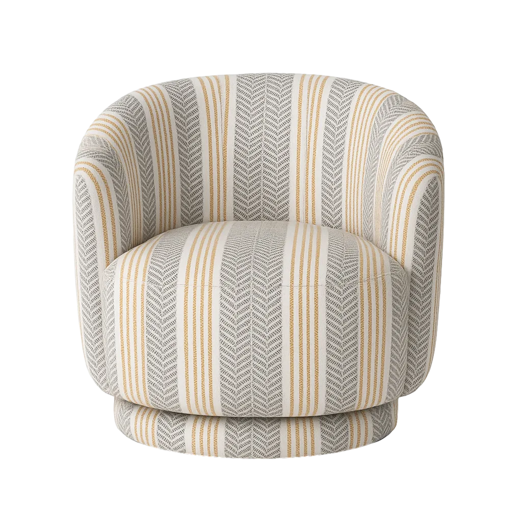 Sillón giratorio gris en tejido y madera 75x74x65cm - Ixia - 617470IX - foto-transparente