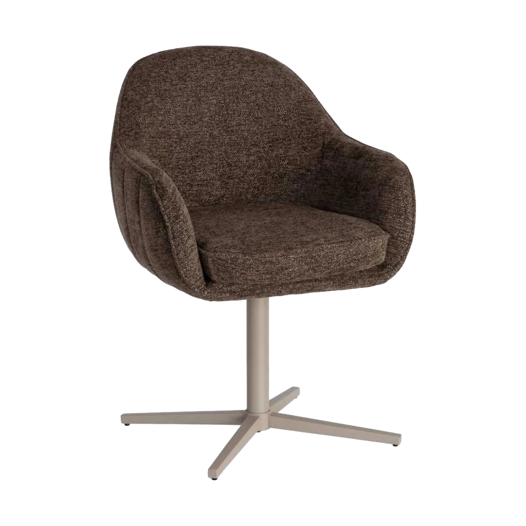 Silla tapizada giratoria con base metálica para uso contract 60x60x86cm - Ixia - 617483IX - foto-transparente