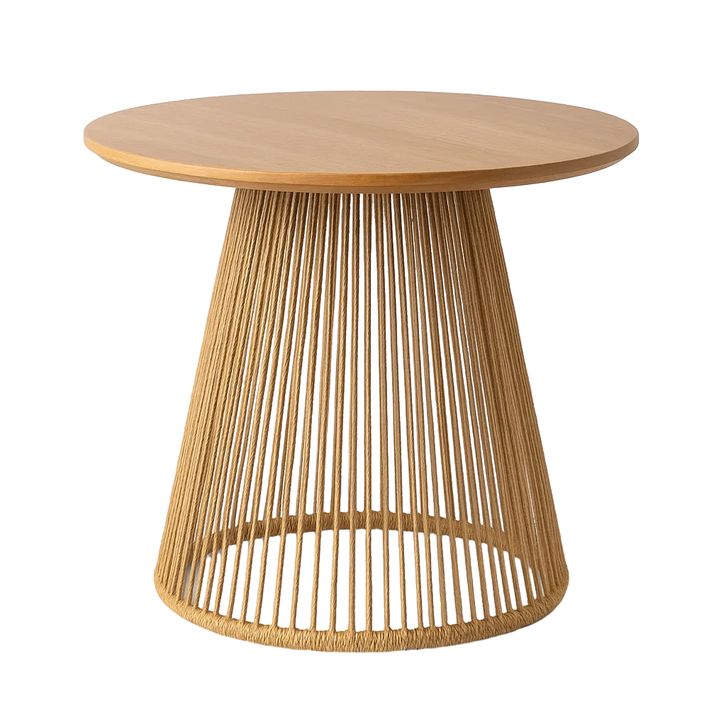 Mesa de comedor Polywood y PE ratán con estructura de acero para exterior 100x100x75cm - Ixia - 617502IX - foto-transparente