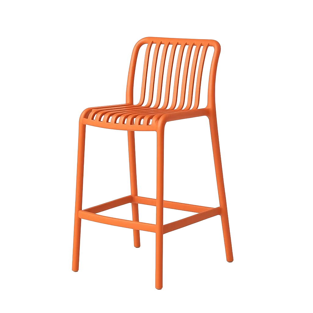 Taburete de polipropileno terracota no apilable altura de asiento 65cm 51x50x92cm - Ixia - 617728IX - foto-transparente
