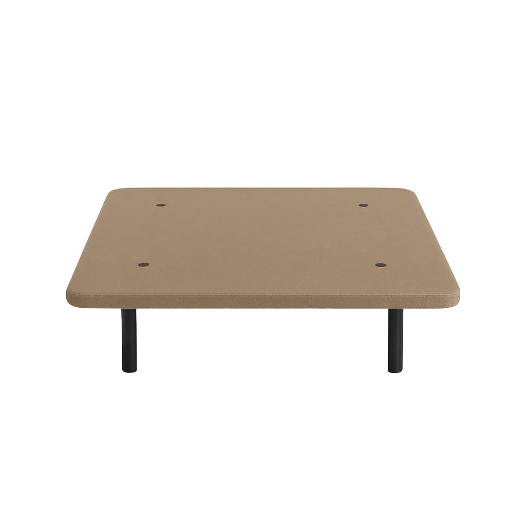 Base tapizada beige con estructura de acero y tapizado 3D transpirable 90x190x4cm - Ixia - 618138IX - foto-transparente
