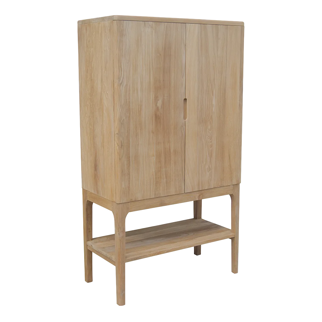 Aparador Terra 2 cajones 2 puertas en madera de teca maciza hecho a mano 90x160x45cm - Moycor - 6390420MYC - foto-transparente