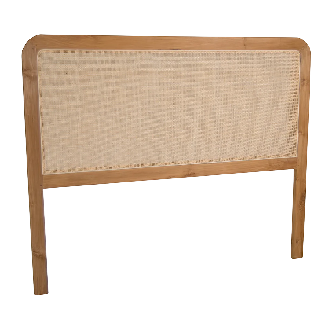 Cabecero de madera de teca con rejilla hecho a mano 160x130x3cm - Moycor - 6391060MYC - foto-transparente