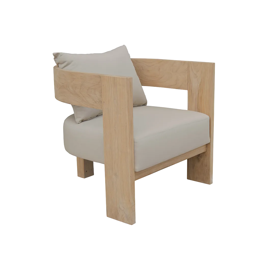 Sillón Aira de madera de teca hecho a mano 70x69x70cm - Moycor - 6392011MYC - foto-transparente