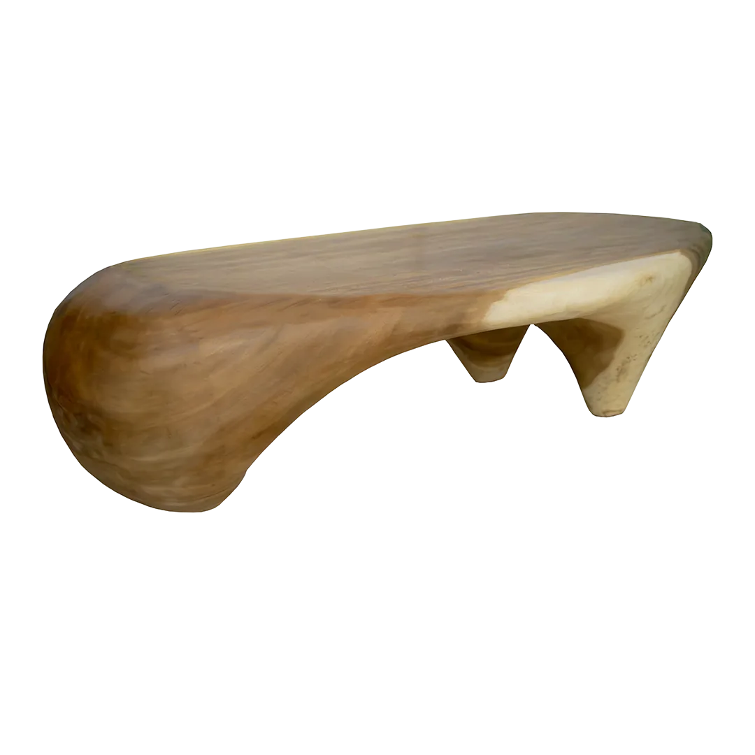 Mesa de centro en madera de suar natural hecha a mano 150x35x75cm - Moycor - 654005MYC - foto-transparente