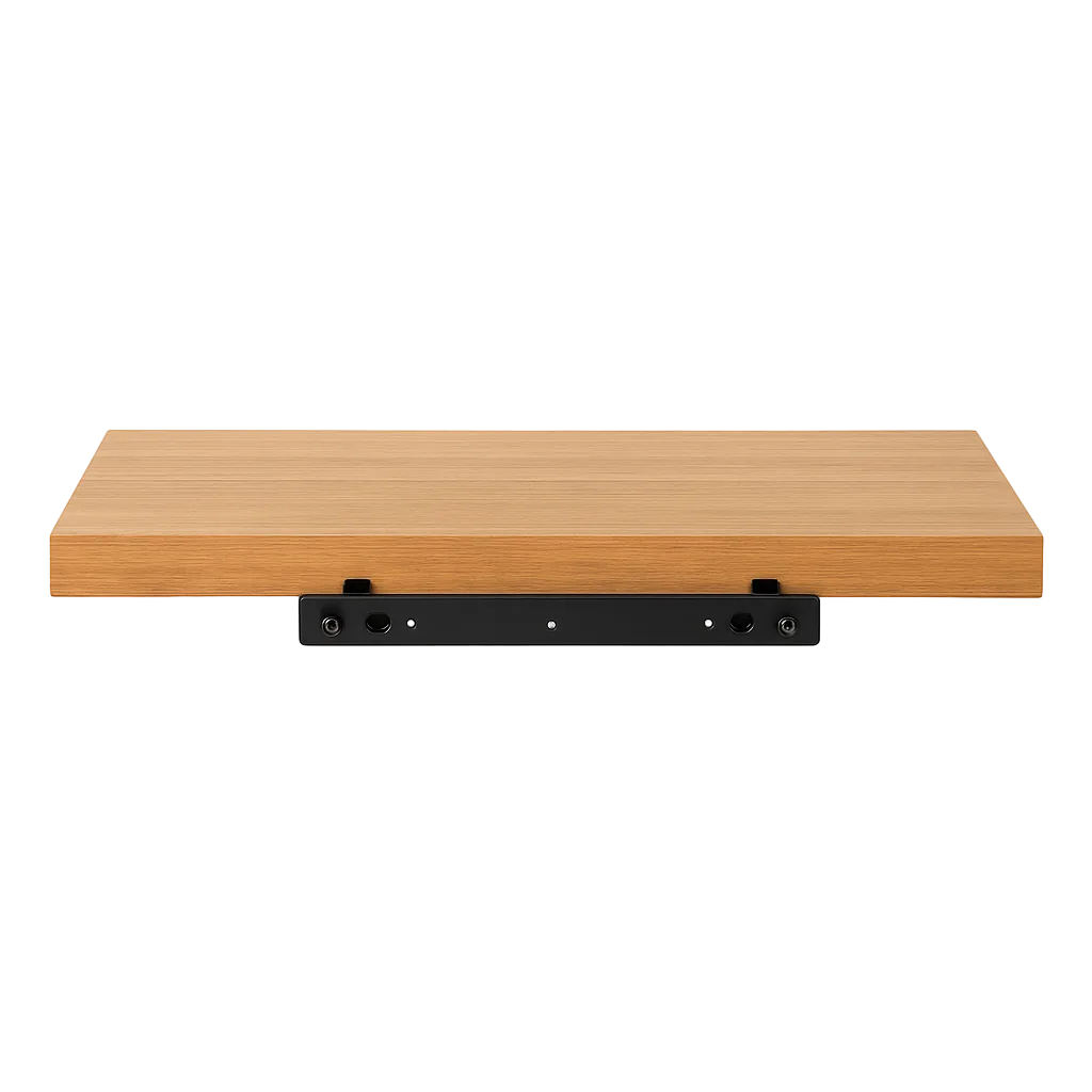 Estante en MDF laminado roble miel 60x24x4cm - Ixia - 807596IX - foto-transparente
