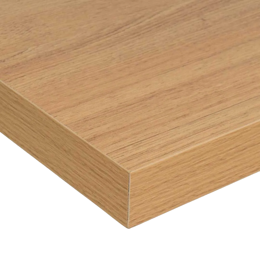 Estante en MDF laminado con PVC roble miel soporta 10 kg 60x24x4cm - Ixia - 807596IX - foto-transparente
