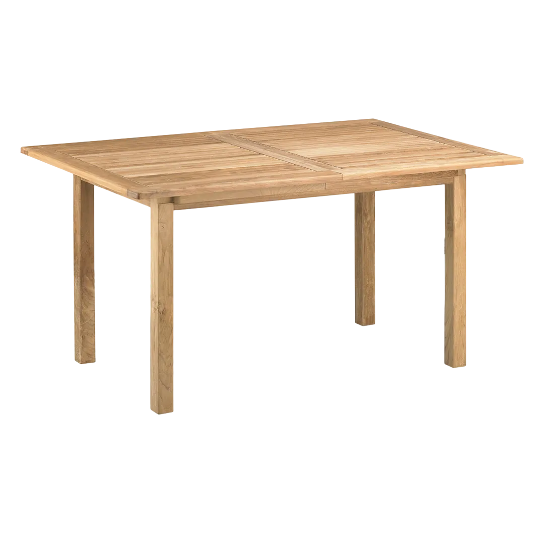 Mesa de comedor para jardín extensible en madera maciza de teca hecha a mano 150x77x95cm - Moycor - 9113MYC - foto-transparente