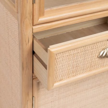 VITRINA NATURAL MADERA DM DECORACIÓN 47 X 34 X 170 CM IXIA