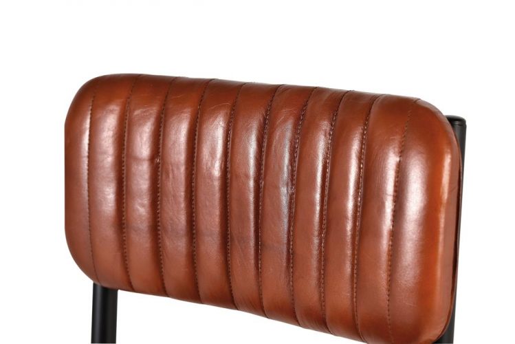 SET DE 2 SILLAS TAPIZADAS EN PIEL VACUNO Y PATAS DE METAL GINER Y COLOMER