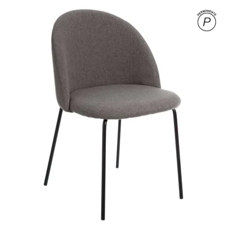 Silla moderna de tejido gris con patas de metal 50x54x78.50cm - Ixia - 105387IX - foto-blanco