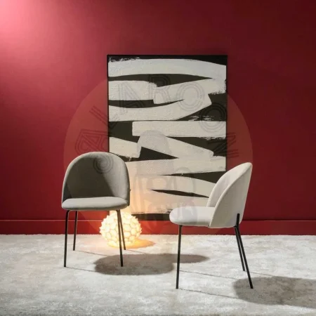 Silla moderna de tejido gris con patas de metal 50x54x78.50cm - Ixia - 105387IX - foto-secundaria-5
