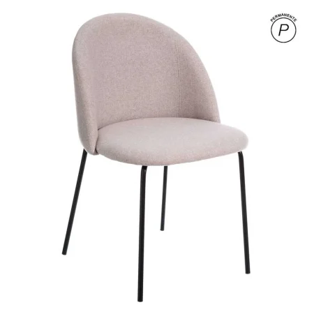 Silla beige en tejido con patas metálicas estilo moderno para salón 50x54x78.50cm - Ixia - 105388IX - foto-blanco