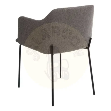 Silla tapizada gris en tejido poliéster con patas metálicas estilo moderno 52.50x53x77cm - Ixia - 105389IX - foto-secundaria-1