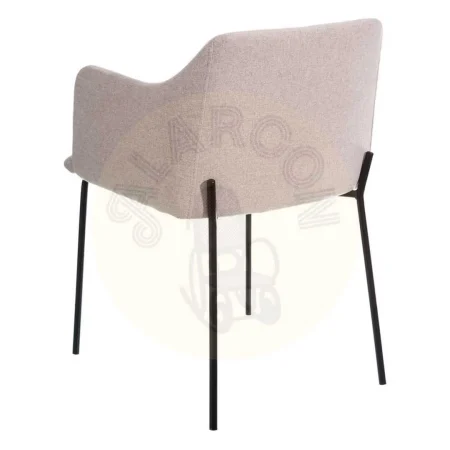 Silla moderna tapizada en tejido beige con patas de metal 52.50x53x77cm - Ixia - 105390IX - foto-secundaria-1