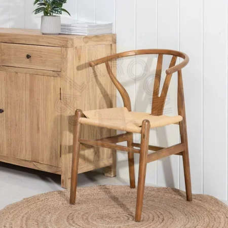 Silla para salón de madera de olmo con asiento de ratán altura 45.5cm marrón 56x48x78cm - Ixia - 105553IX - foto-secundaria-12