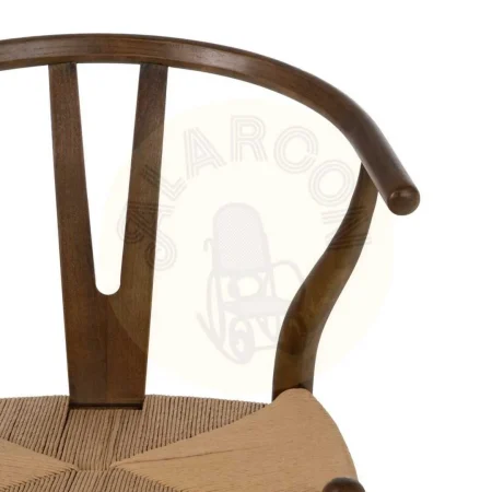 Silla para salón de madera de olmo con asiento de ratán altura 45.5cm marrón 56x48x78cm - Ixia - 105553IX - foto-secundaria-3