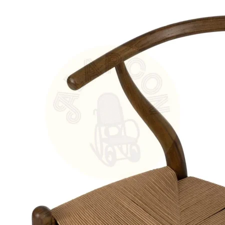 Silla para salón de madera de olmo con asiento de ratán altura 45.5cm marrón 56x48x78cm - Ixia - 105553IX - foto-secundaria-4