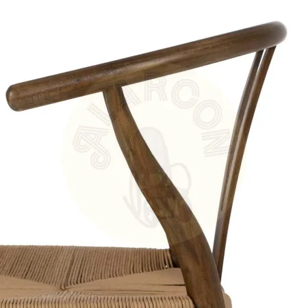 Silla para salón de madera de olmo con asiento de ratán altura 45.5cm marrón 56x48x78cm - Ixia - 105553IX - foto-secundaria-5