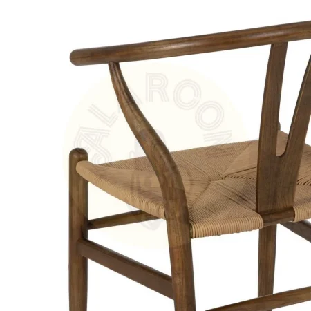 Silla para salón de madera de olmo con asiento de ratán altura 45.5cm marrón 56x48x78cm - Ixia - 105553IX - foto-secundaria-8
