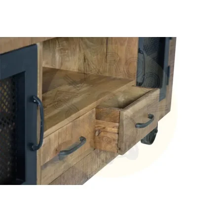Mueble de TV Ireland en madera de mango y metal estilo rústico industrial 150x38x60cm - Giner y Colomer - 1060GYC - foto-secundaria-2