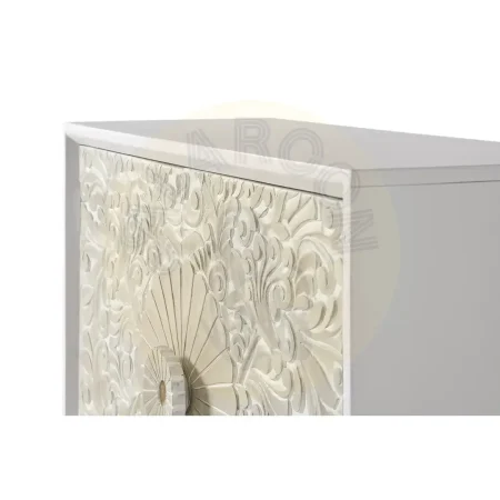 Consola Bali en madera de mango con 2 puertas y frontales tallados a mano y acabado artesanal 90x35x77cm - Giner y Colomer - 1081GYC - foto-secundaria-5