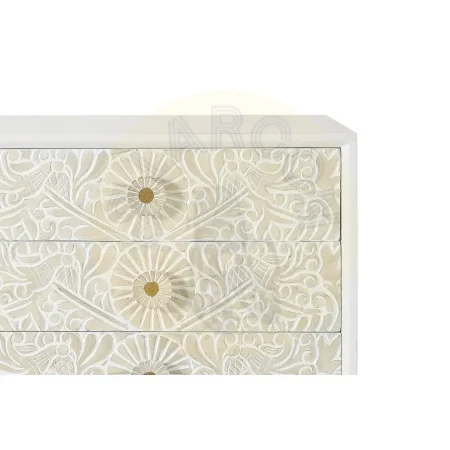 Cómoda Bali 6 cajones en madera de mango con frontales tallados a mano acabado natural diseño artesanal 170x40x80cm - Giner y Colomer - 1082GYC - foto-secundaria-2