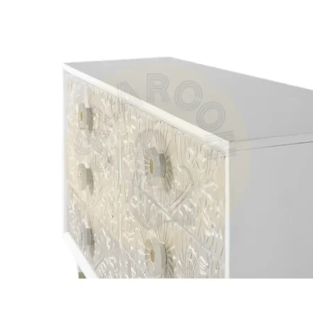 Cómoda Bali 6 cajones en madera de mango con frontales tallados a mano acabado natural diseño artesanal 170x40x80cm - Giner y Colomer - 1082GYC - foto-secundaria-3