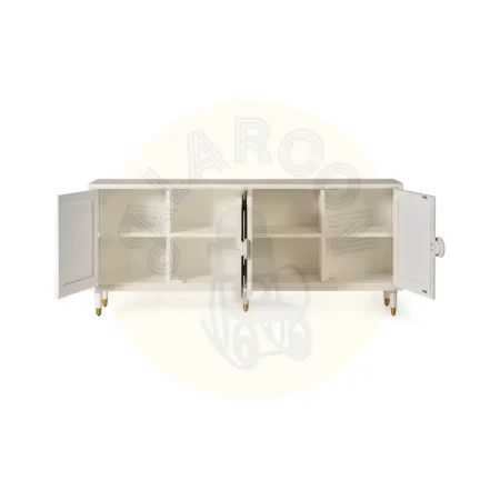 Aparador Bali 4 puertas en madera de mango maciza con puertas talladas a mano estilo artesanal 190x40x80cm - Giner y Colomer - 1083GYC - foto-secundaria-2